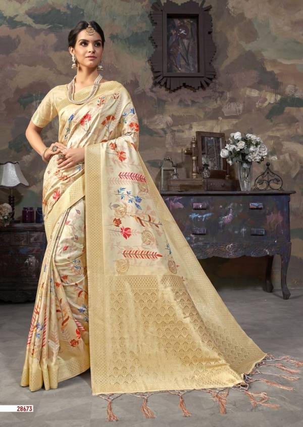 Smaran Silk Latest Fancy Designer Festive Wear digital print Pure Silk Saree Collection 