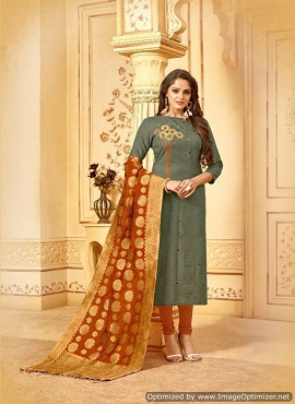 AVC Bansuri Latest Designer Embroidered Cotton Dress Material with Banarasi Jacquard Dupatta  