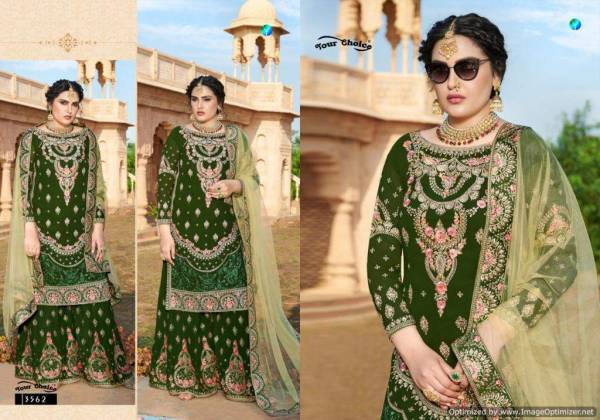 Your Choice Miss World 3 Exclusive Collection Of Heavy Wedding Wear Designer Salwar Suits With Soft Net Heavy Embroidery Border Dupatta