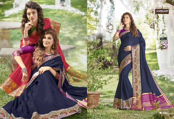 Sangam Bengal Handloom Latest Designer Wedding Wear Festive Wear Silk Saree Collection