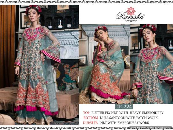 Ramsha R 224 Exclusive Collection Of Heavy Festive Wear Designer Pakistani Salwar Suit 