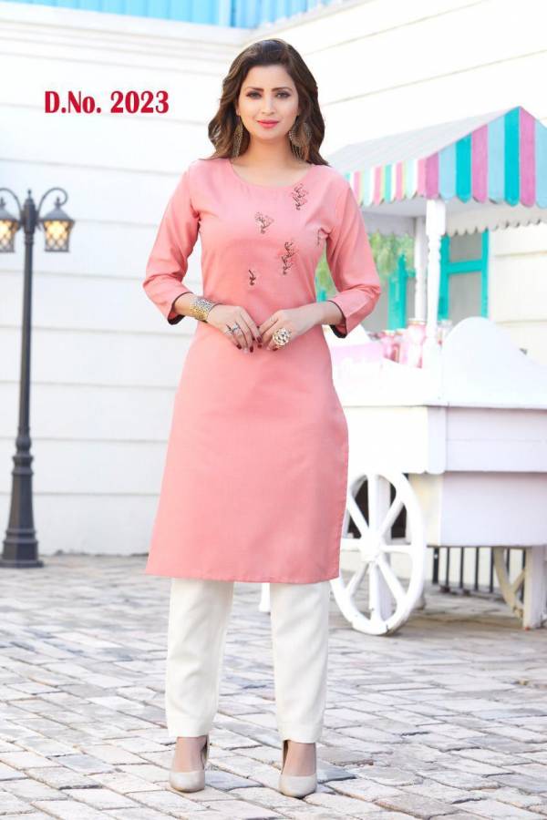 Ruby vol 1 Cotton Daily Wear Embroidery Work Long Kurtis Collections