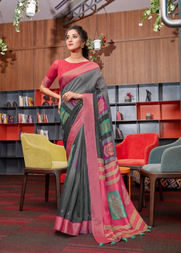 Myra Narayanpeth Pattu Printed Stylish Saree Collection For Casual Wear 