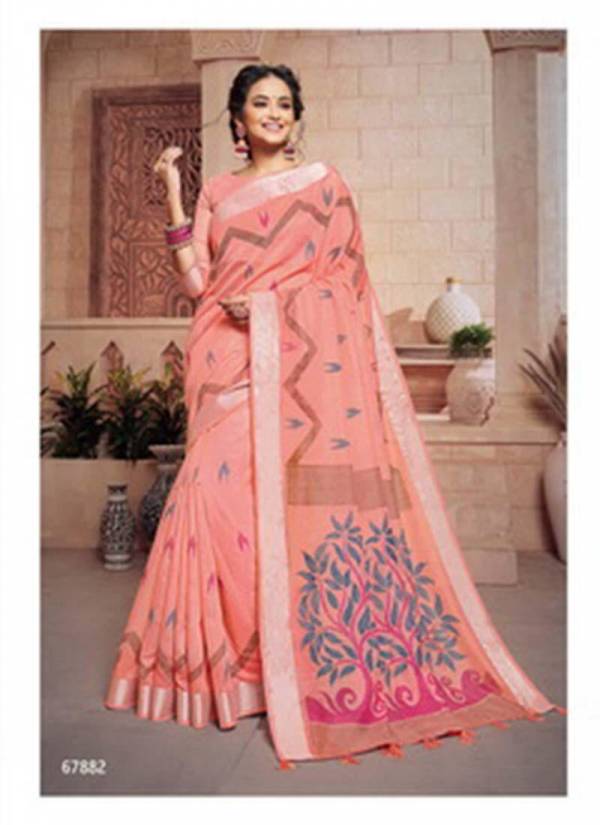 Lifestyle Vivanta Cotton Fancy Cotton Print Saree With Jari Border Designer Party wear Saree Collections