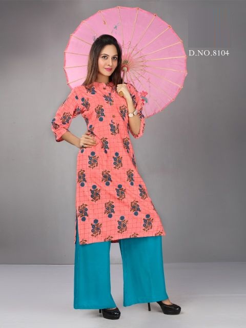 Kushal Exclusive Stylish Casual Wear Rayon Kurti With Bottom Collection
