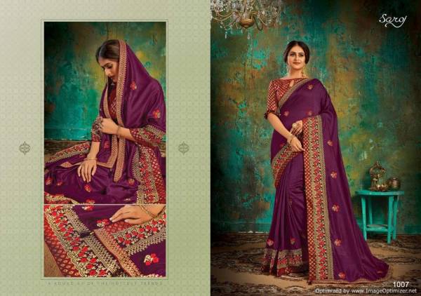 Saroj Anushka Exclusive Festive Wear Wedding wear Heavy Designer  Silk Saree Collection With Heavy Border And Butta Work Blouse 