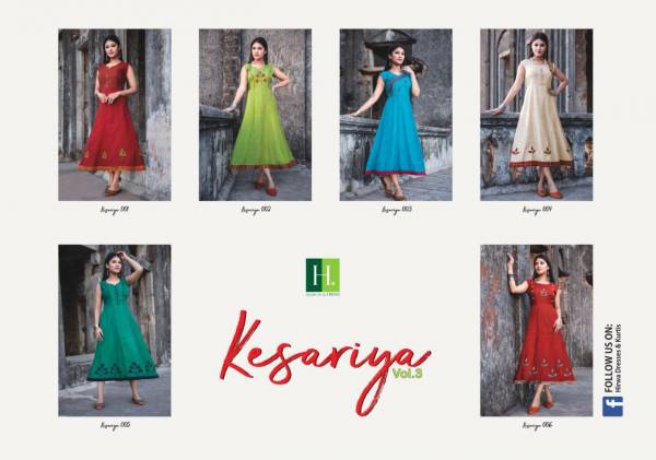 Hirwa Kesariya 3 Latest Designer Stylish heavy Rayon Embroidery Work Kurti Collection 