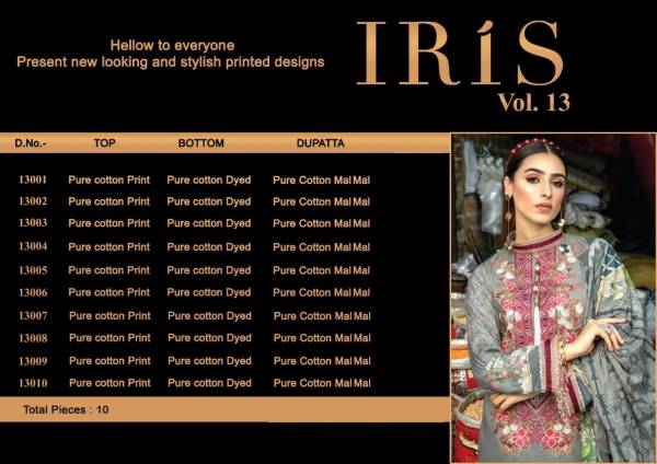 Iris 13 Ready Made Printed Cotton Regular Wear Karachi Dress Collection
