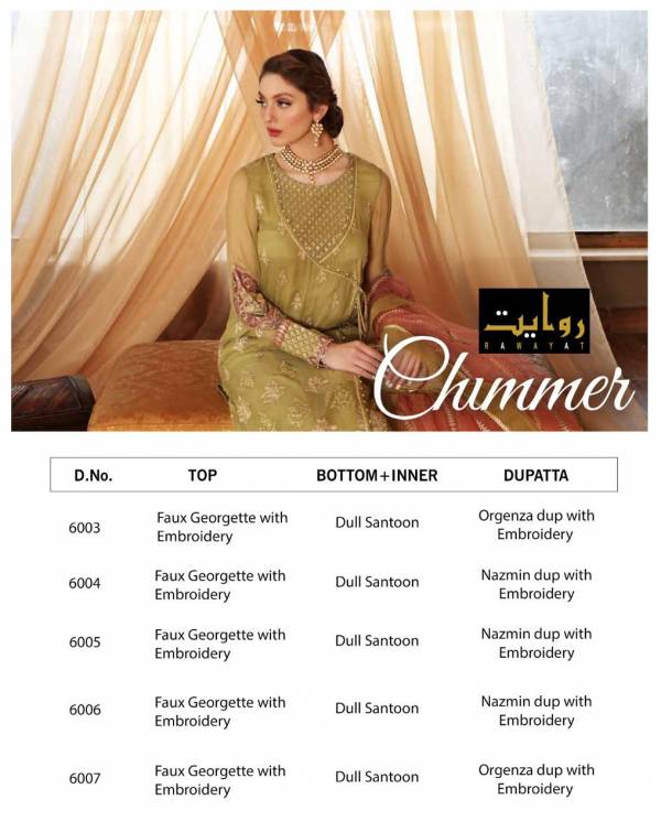 Rawayat Chimmer Vol 2 Latest Designer Faux Georgette With Heavy Embroidery Worked Pakistani Salwar Suits Collection