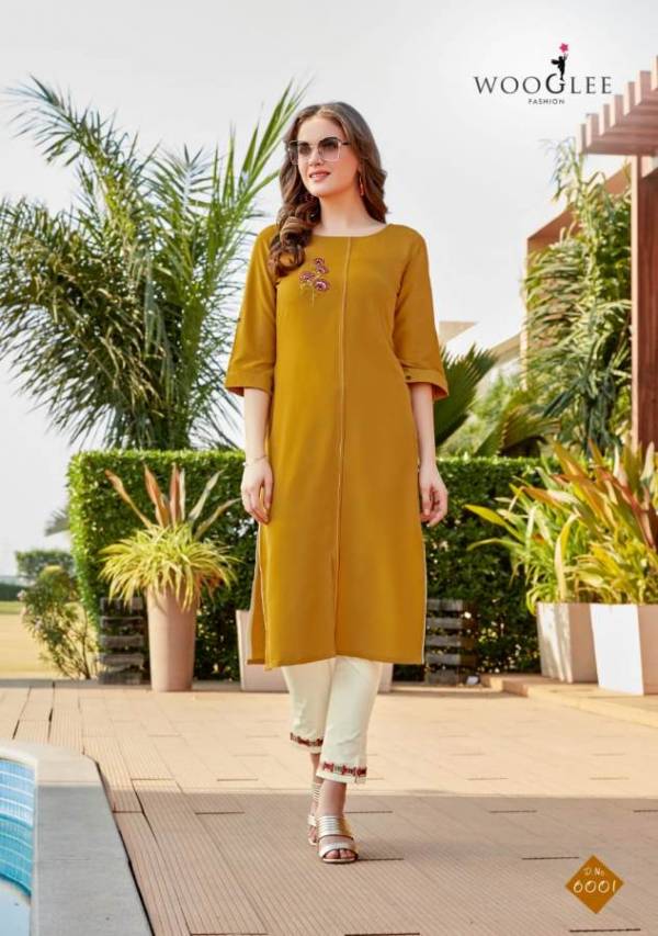 Wooglee Sparsh Latest Exclusive Collection Casual Wear Rayon Kurti With Bottom 