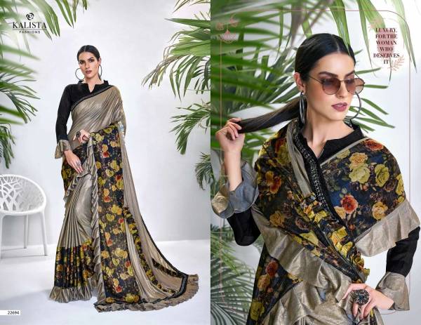 Kalista Paradise 3 Latest Fancy Heavy Designer Party Wear Lycra Silk Saree Collection With Flur Border 