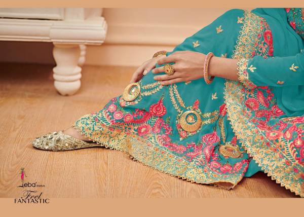 Now Volume Shehzadi  - 1 Designer Wedding And Party Wear Georgette Top With Embroidery Sontoon Inner Nazmin Dupatta With Lace And Georgette Plazzo With Sontoon Inner With Hevey Emboidery 
