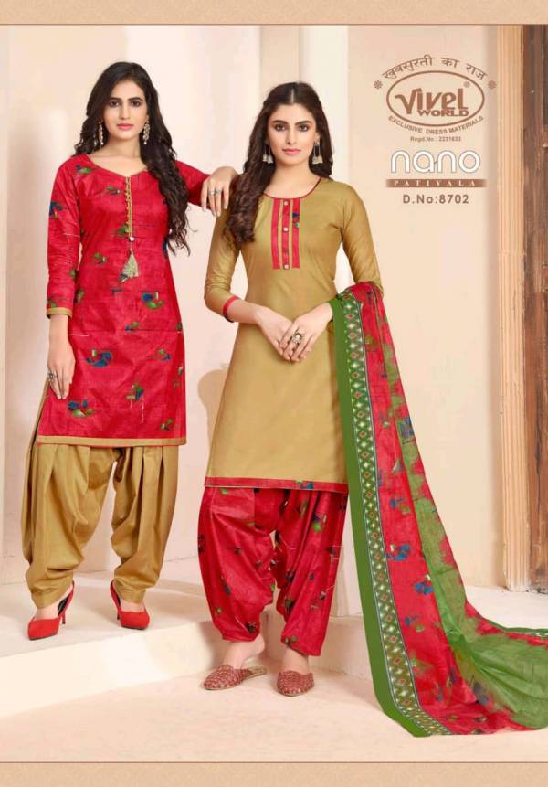 Vivel Nano Patiyala Vol 4 Latest Designer Printed Daily Wear Patiyala Suit Dress Material Collection 