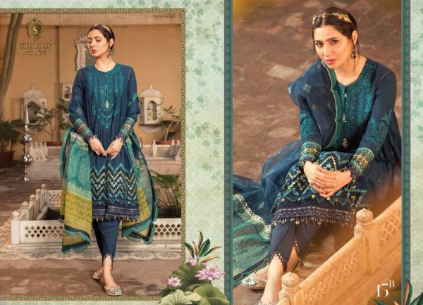 Shai Libas Maria B Embroidery Heavy Work Festive wear Pakistani Salwar Suits Collection