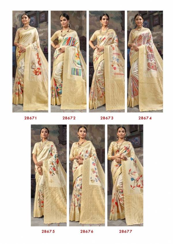 Smaran Silk Latest Fancy Designer Festive Wear digital print Pure Silk Saree Collection 