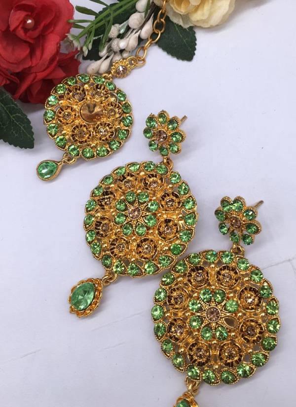 Latest Designer Pretty Earrings Collection With Maang Tikka 