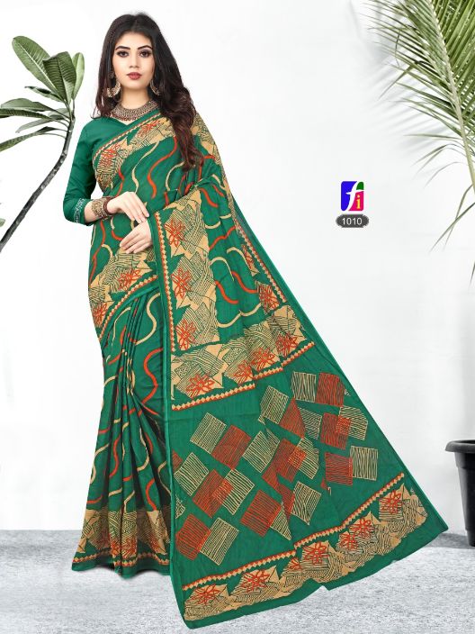 Ganesha Rashami New Collection Of Printed Pure Cotton Daily Wear Cotton Sarees Collection
