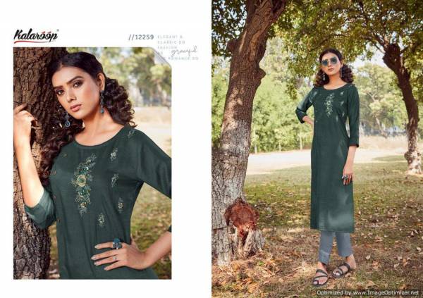 Kalaroop Floriana Latest Designer Lining Silk With Fancy Handwork Party Wear Kurti With Plazzo Collection 