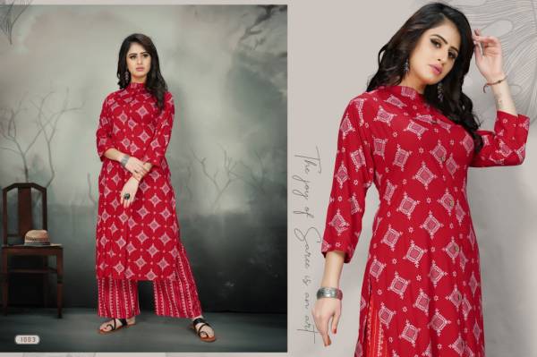 A Plus Mithali Latest Collection of Designer Printed Kurtis With Plazzo