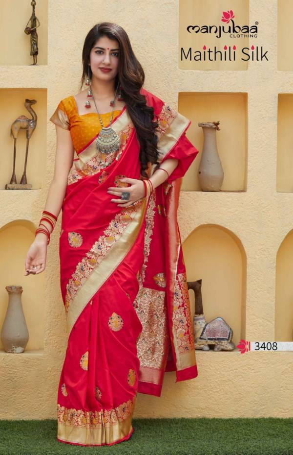 Manjubaa Maithili Silk Festive Wear Stylish Silk Saree Collection 
