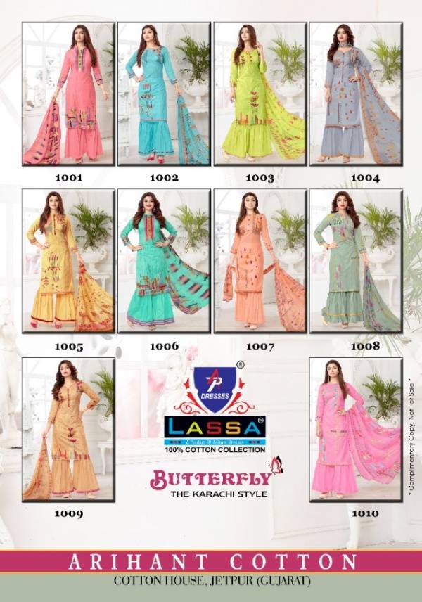 Lassa Butterfly Latest Collection Of Designer Printed daily Wear Pure Karachi Cotton  Dress Material 