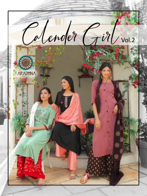Aradhna Calendar Girl 2 Latest Designer Heavy Rayon Festive Wear Ready Made Plazzo Suit Collection