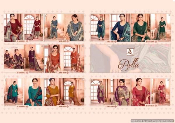 Alok Bella Latest Exclusive Daily Wear Pure Pashmina Self Print with Exclusive Embroidery Work Designer Dress Material 