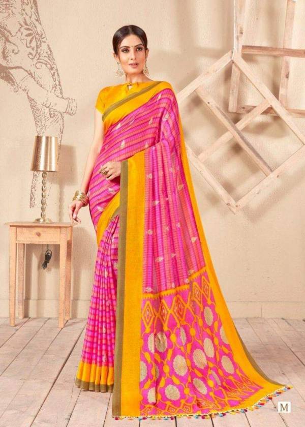 Shreyans Latest Printed Casual Wear Printed Jute Silk Saree Collection 