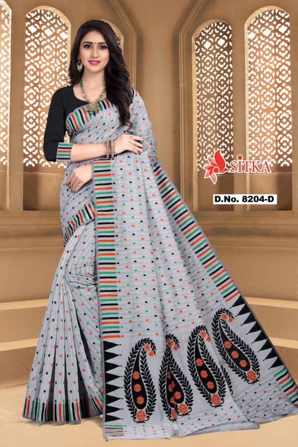 Naira 8204 Casual Daily Wear Fancy Look Poly Cotton Saree With Blouse Collection
