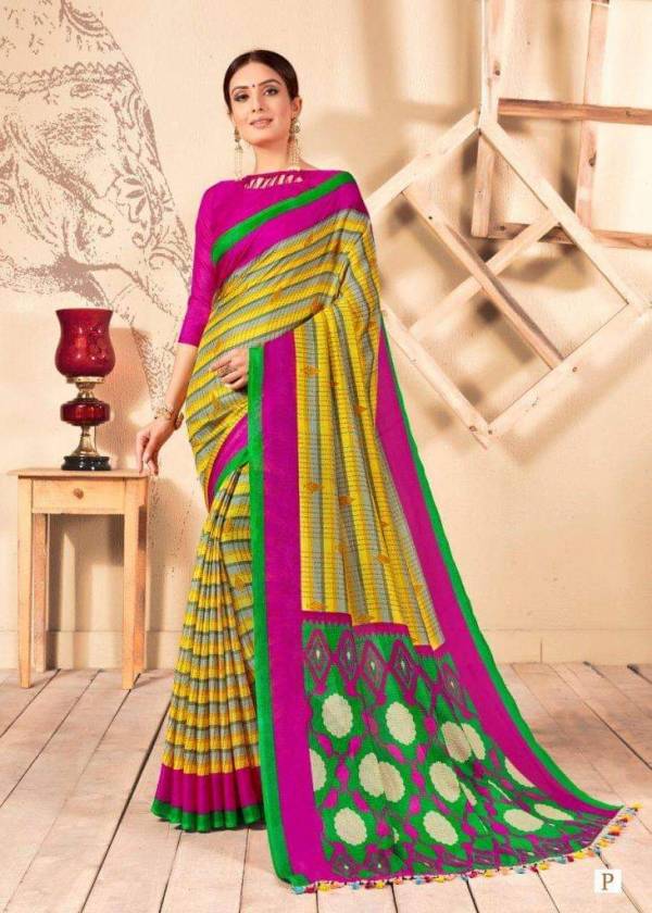 Shreyans Latest Printed Casual Wear Printed Jute Silk Saree Collection 