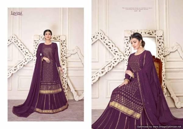 Lavina Vol 117 Latest Heavy Embroidery Sequence Work Georgette  Designer Salwar Suits With Diamond Work Embroidery Lace Patti Dupatta 