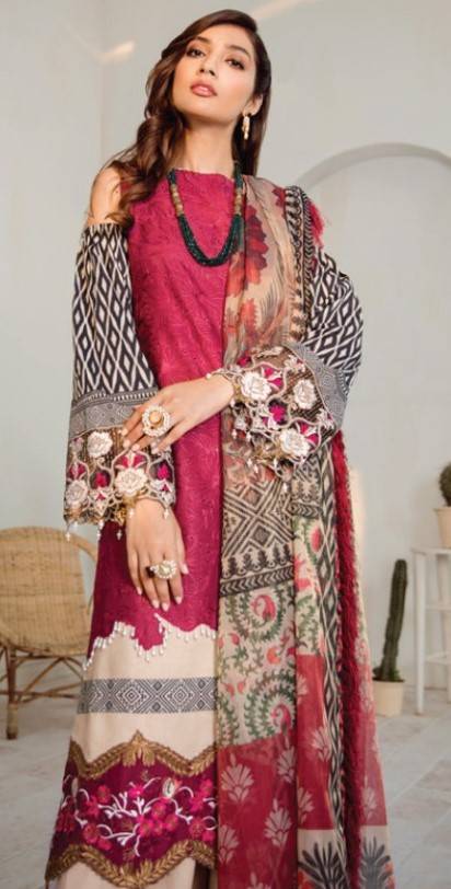 Alsafa Sana Safinaz Latest Designer Printed Karachi Silk Dress Material Collection 