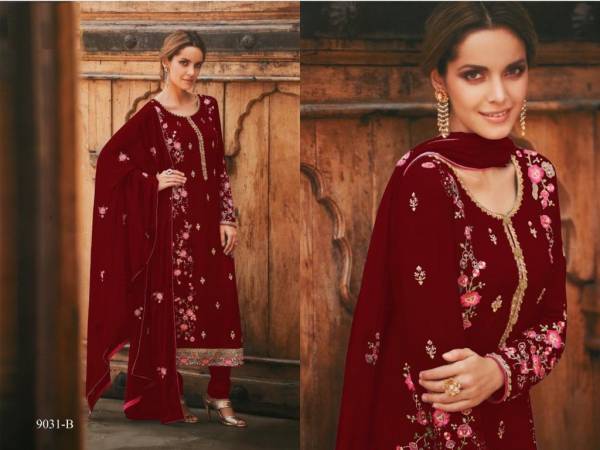 Avon Trendz 9031  Festive Wear Heavy Faux Georgette Embroidered Work Salwar Suit And Dupatta Latest Designer Suits Collection