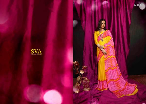Sva Saniya Printed Georgette Casual Wear Saree Collection at Wholesale Price