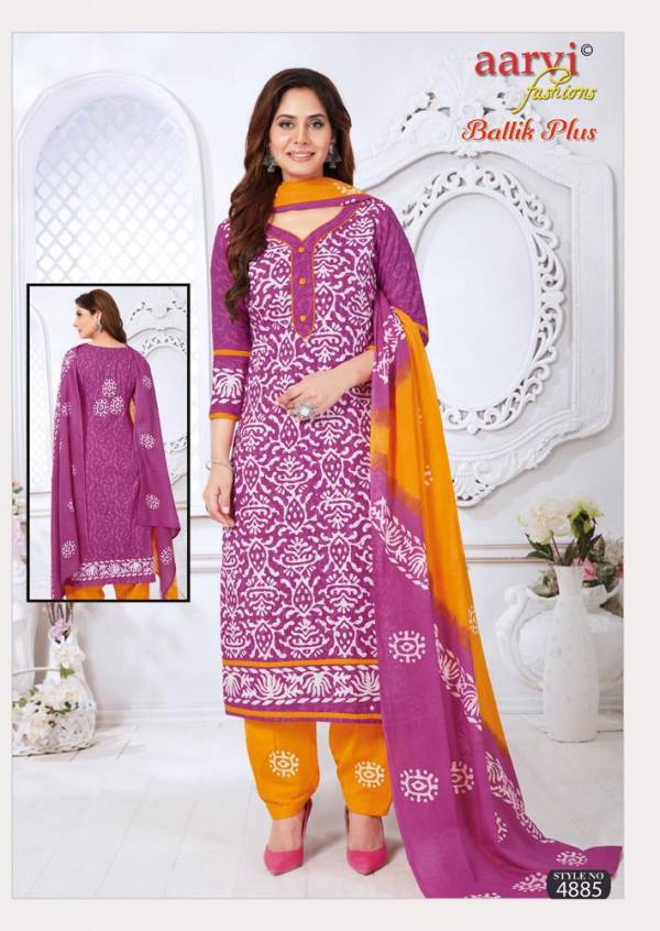 Aarvi Batik Plus Vol 1 Latest Regular Wear Printed Cotton Dress Material With Mal Mal Dupatta 