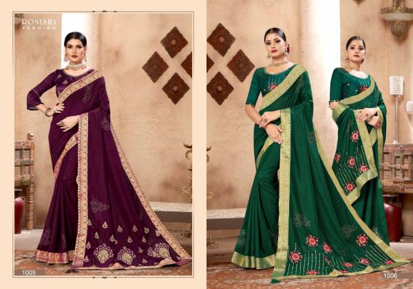 Ronisha Kavira Latest Designer Festive And Wedding Wear Exclusive Vichitra Silk Saree Collection