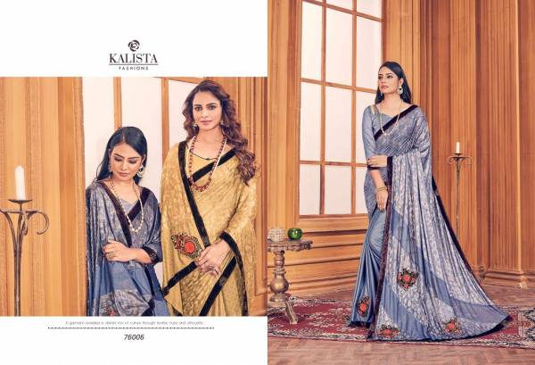 Kalista One Plus 2 Latest Designer Georgette Wedding Wear Festive Wear Embroidery Worked Sarees Collection 
