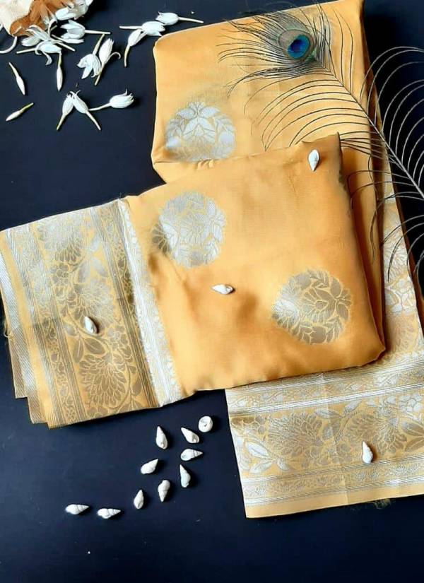 Redolence Krishna Latest Festive Wear Kanjivaram Silver Zari With Butti Saree Collection