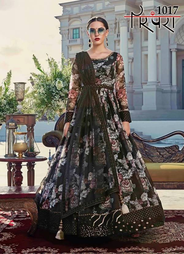 Parampra Vol 4 Latest Heavy Faux Georgette Printed With Embroidery Work Long Gown Collection 