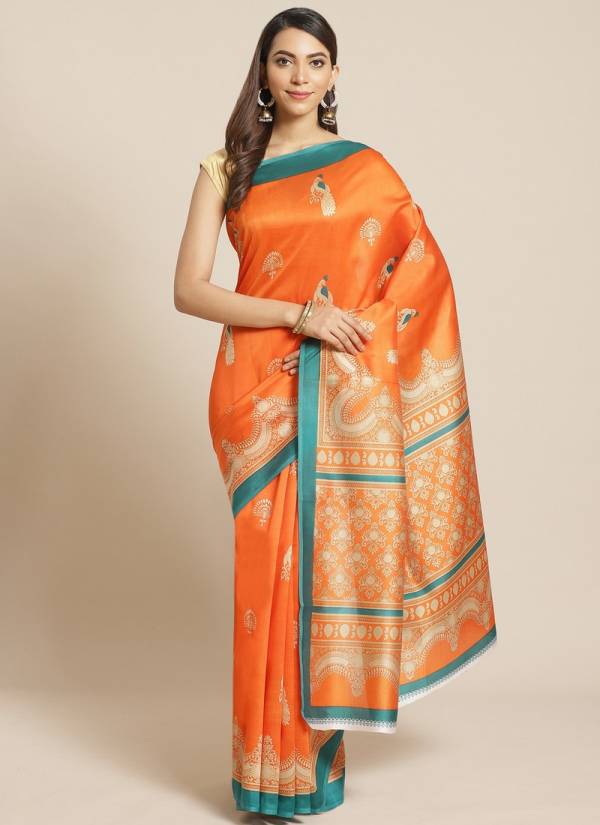 Daily Use Bhagalpuri Simple Cheap Rate Designer Saree Collections