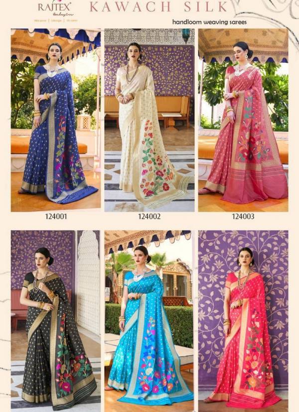 Rajtex Kawach Handloom Weaving Silk Designer and Partwear Sarees Collection
