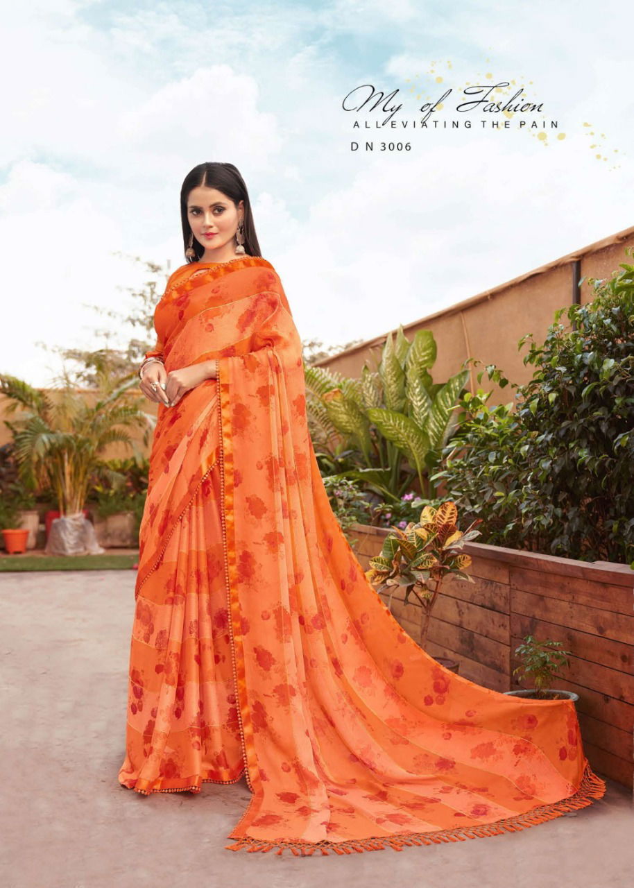 MANSAROVER SURAHI Latest Fancy Casual Wear Moss chiffon zari with Kangri Chitin Border And American Blouse Collection