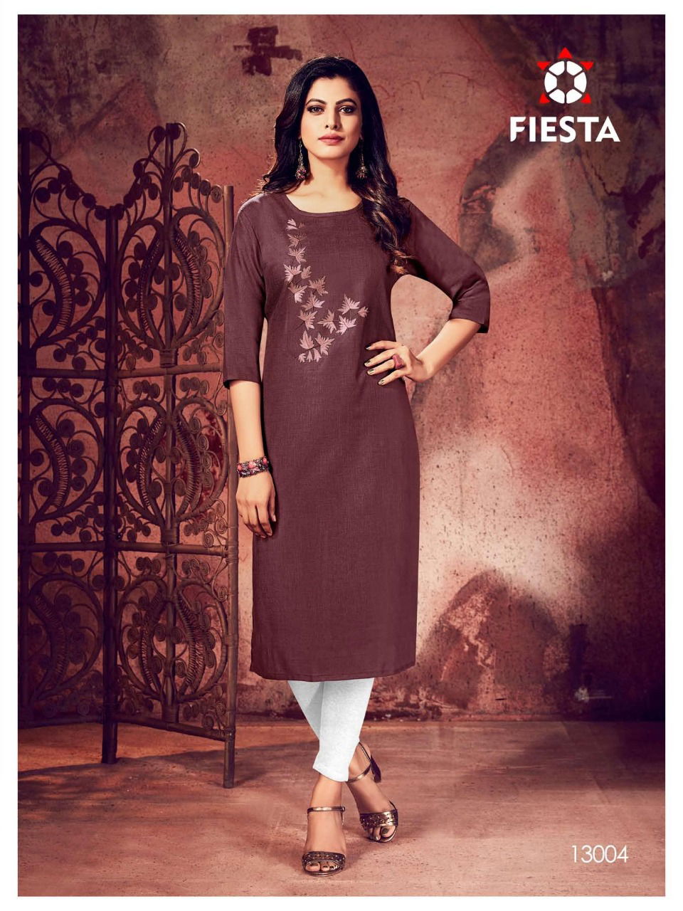 Fiesta Zubee Latest Designer Fancy Festive Wear Straight Embroidery Kurtis Collection
