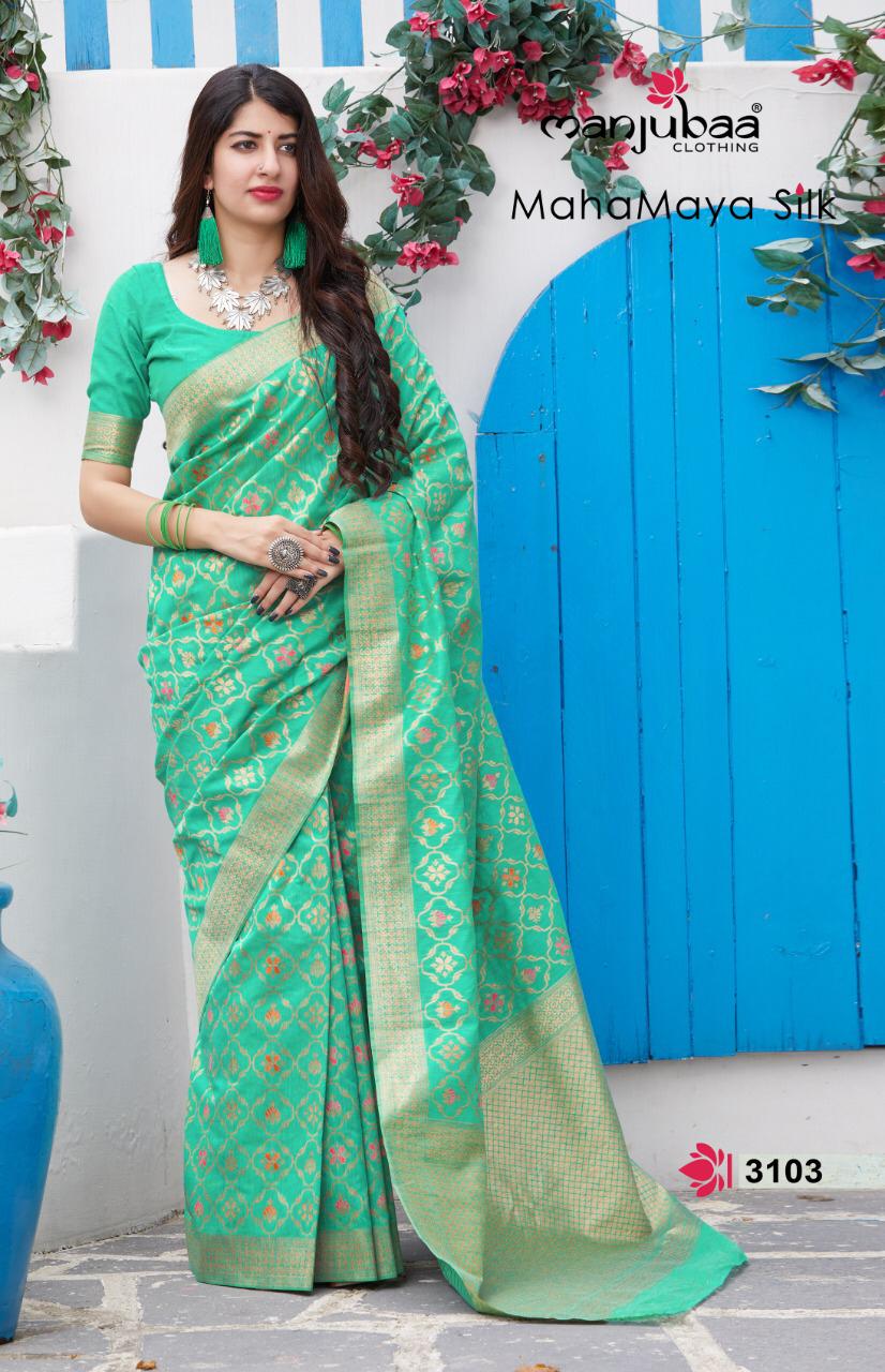 Manjubaa Mahamaya Silk Latest Designer Party Wear Silk Saree Collection 