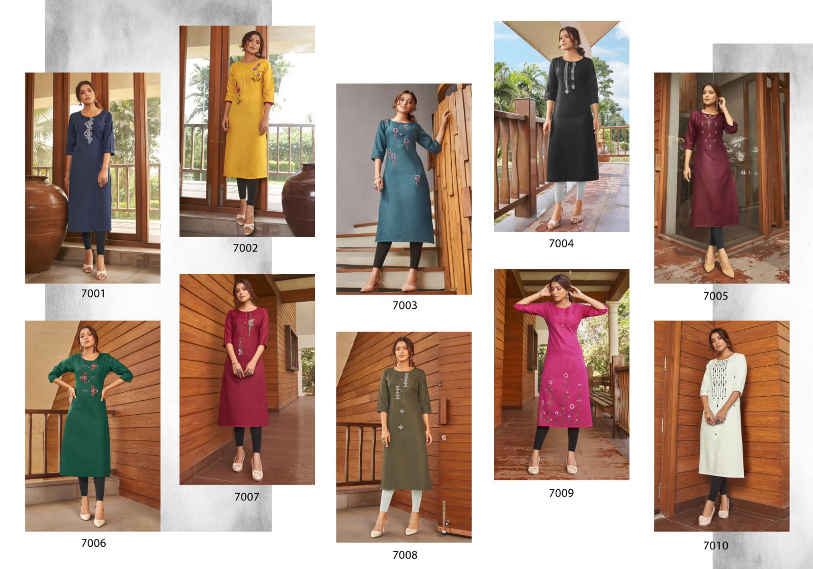 Banwery Blend 7 Ethnic Wear Embroidery Work Pure Cotton Kurti Collection
