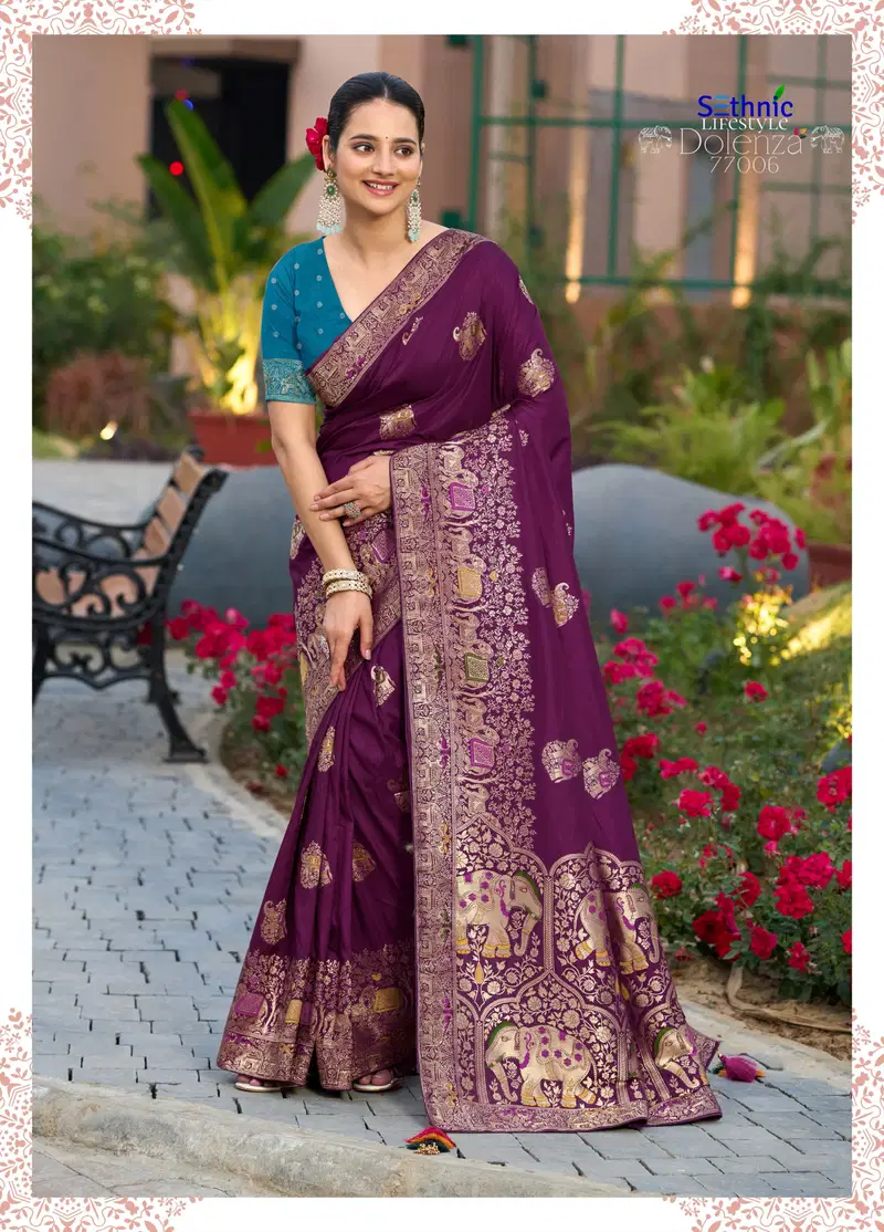 Dolenza Vol 2 By Sethnic Dola Silk Triple Meenakari Saree Orders In India