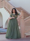 KA 1170 Silver Crunchy mbroidered Koti Designer Gown Orders In India
