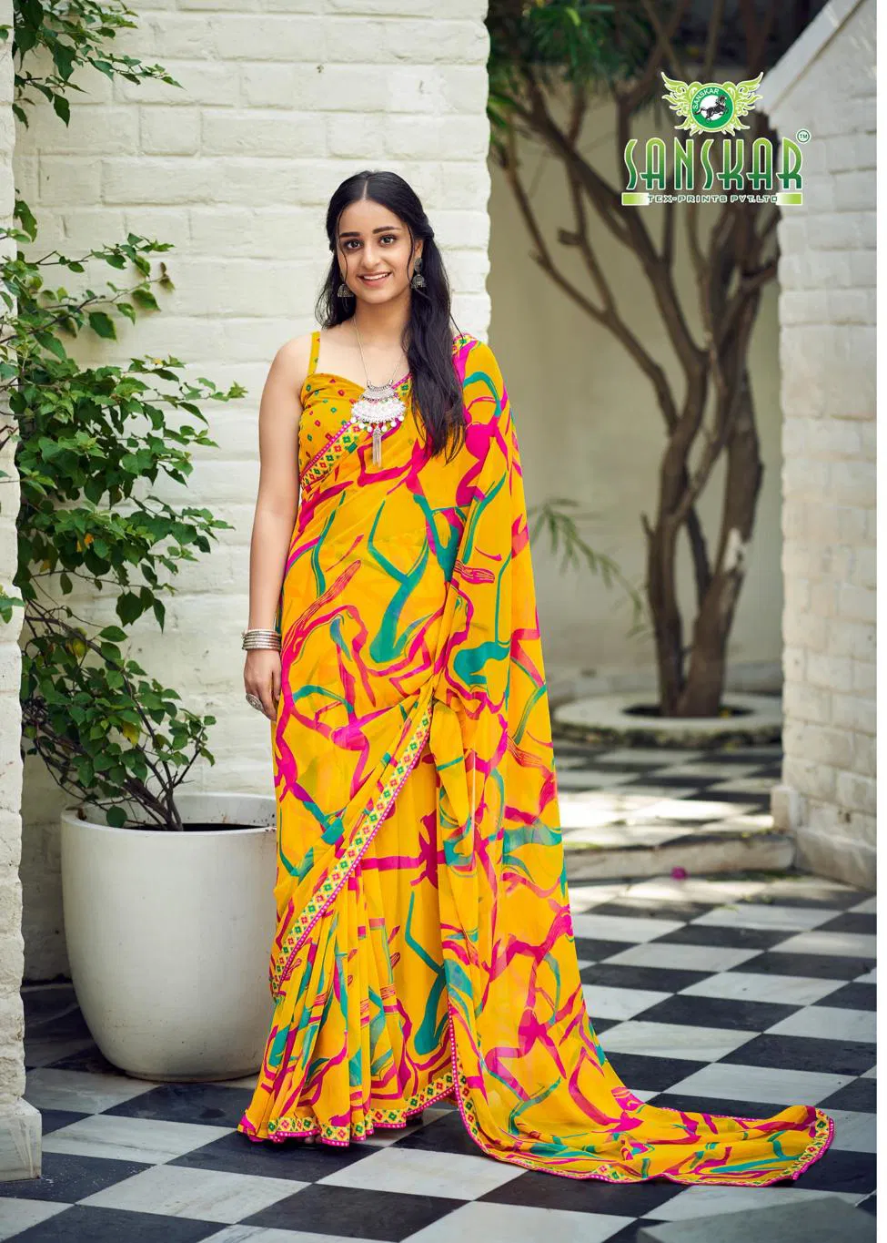 Bhagyashree By Sanskar Georgette Saree Online Wholesale