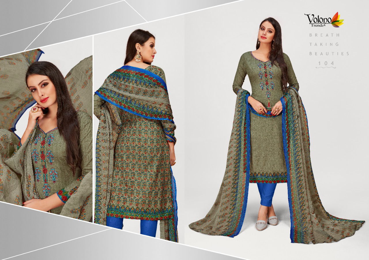 Volono Rangrez 1 Latest fancy Designer Regular Casual Wear Cotton Dress Materials Collection