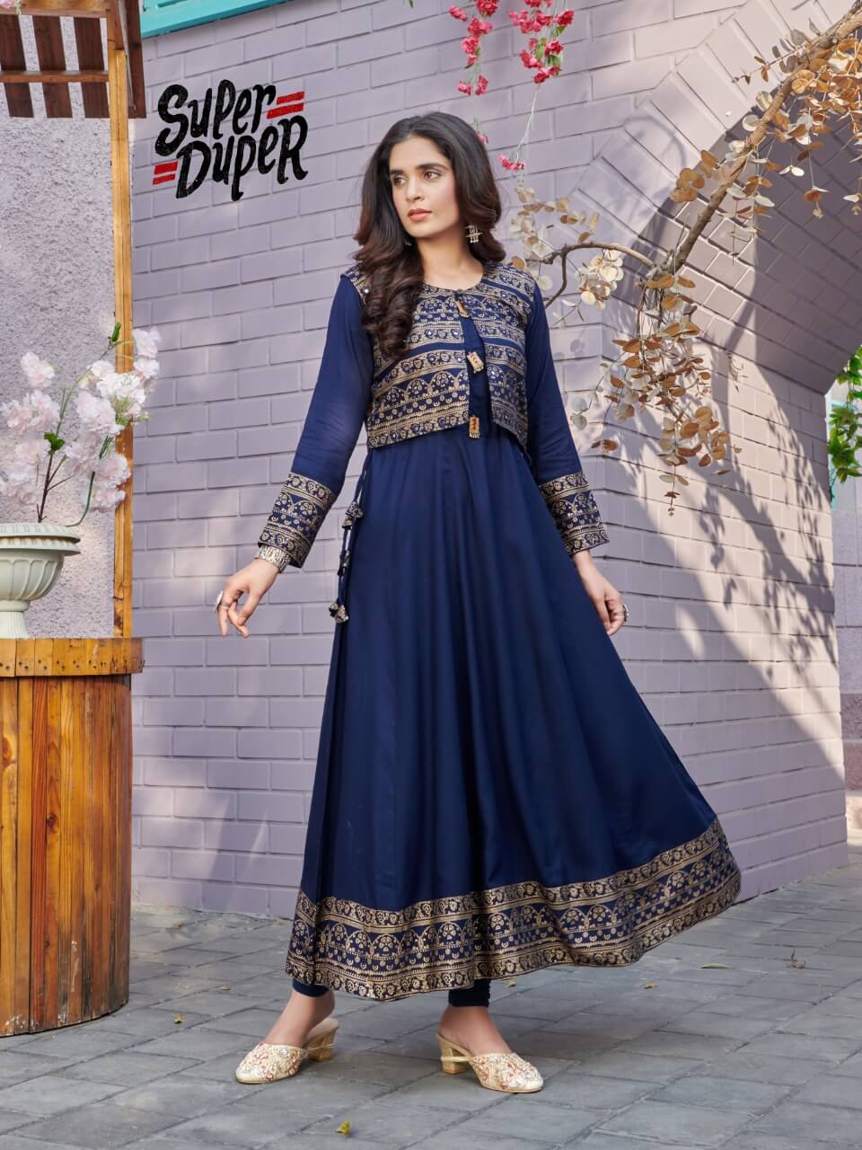 Super Duper Hit Latest Fancy Designer Ethnic Wear Long Heavy Rayon Kurtis Collection
